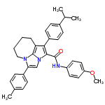 InChI=1/C34H35N3O2/c1-22(2)24-12-14-26(15-13-24)31-29-7-5-6-20-36-30(25-10-8-23(3)9-11-25)21-37(34(29)36)32(31)33(38)35-27-16-18-28(39-4)19-17-27/h8-19,21-22H,5-7,20H2,1-4H3,(H,35,38)