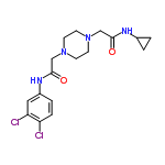 InChI=1/C17H22Cl2N4O2/c18-14-4-3-13(9-15(14)19)21-17(25)11-23-7-5-22(6-8-23)10-16(24)20-12-1-2-12/h3-4,9,12H,1-2,5-8,10-11H2,(H,20,24)(H,21,25)