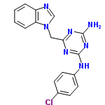 InChI=1/C17H14ClN7/c18-11-5-7-12(8-6-11)21-17-23-15(22-16(19)24-17)9-25-10-20-13-3-1-2-4-14(13)25/h1-8,10H,9H2,(H3,19,21,22,23,24)