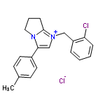 InChI=1/C20H20ClN2.ClH/c1-15-8-10-16(11-9-15)19-14-22(20-7-4-12-23(19)20)13-17-5-2-3-6-18(17)21;/h2-3,5-6,8-11,14H,4,7,12-13H2,1H3;1H/q+1;/p-1