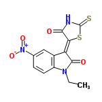 InChI=1/C13H9N3O4S2/c1-2-15-8-4-3-6(16(19)20)5-7(8)9(12(15)18)10-11(17)14-13(21)22-10/h3-5H,2H2,1H3,(H,14,17,21)/b10-9-