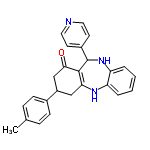 InChI=1/C25H23N3O/c1-16-6-8-17(9-7-16)19-14-22-24(23(29)15-19)25(18-10-12-26-13-11-18)28-21-5-3-2-4-20(21)27-22/h2-13,19,25,27-28H,14-15H2,1H3