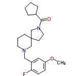 InChI=1/C22H31FN2O2/c1-27-19-7-8-20(23)18(13-19)14-24-11-4-9-22(15-24)10-12-25(16-22)21(26)17-5-2-3-6-17/h7-8,13,17H,2-6,9-12,14-16H2,1H3