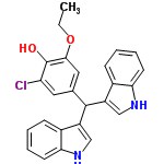 InChI=1/C25H21ClN2O2/c1-2-30-23-12-15(11-20(26)25(23)29)24(18-13-27-21-9-5-3-7-16(18)21)19-14-28-22-10-6-4-8-17(19)22/h3-14,24,27-29H,2H2,1H3