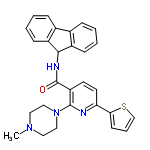 InChI=1/C28H26N4OS/c1-31-14-16-32(17-15-31)27-23(12-13-24(29-27)25-11-6-18-34-25)28(33)30-26-21-9-4-2-7-19(21)20-8-3-5-10-22(20)26/h2-13,18,26H,14-17H2,1H3,(H,30,33)