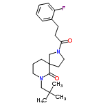 InChI=1/C22H31FN2O2/c1-21(2,3)15-25-13-6-11-22(20(25)27)12-14-24(16-22)19(26)10-9-17-7-4-5-8-18(17)23/h4-5,7-8H,6,9-16H2,1-3H3