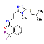 InChI=1/C17H21F3N4OS/c1-11(2)10-26-16-23-22-14(24(16)3)8-9-21-15(25)12-6-4-5-7-13(12)17(18,19)20/h4-7,11H,8-10H2,1-3H3,(H,21,25)