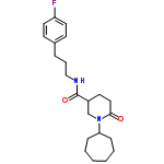 InChI=1/C22H31FN2O2/c23-19-12-9-17(10-13-19)6-5-15-24-22(27)18-11-14-21(26)25(16-18)20-7-3-1-2-4-8-20/h9-10,12-13,18,20H,1-8,11,14-16H2,(H,24,27)