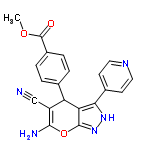 InChI=1/C20H15N5O3/c1-27-20(26)13-4-2-11(3-5-13)15-14(10-21)18(22)28-19-16(15)17(24-25-19)12-6-8-23-9-7-12/h2-9,15H,22H2,1H3,(H,24,25)