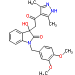 InChI=1/C24H25N3O5/c1-14-22(15(2)26-25-14)19(28)12-24(30)17-7-5-6-8-18(17)27(23(24)29)13-16-9-10-20(31-3)21(11-16)32-4/h5-11,30H,12-13H2,1-4H3,(H,25,26)