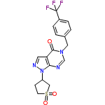 InChI=1/C17H15F3N4O3S/c18-17(19,20)12-3-1-11(2-4-12)8-23-10-21-15-14(16(23)25)7-22-24(15)13-5-6-28(26,27)9-13/h1-4,7,10,13H,5-6,8-9H2