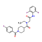 InChI=1/C23H24F3N3O3/c1-2-28(14-20(30)27-21-18(25)4-3-5-19(21)26)22(31)16-10-12-29(13-11-16)23(32)15-6-8-17(24)9-7-15/h3-9,16H,2,10-14H2,1H3,(H,27,30)