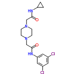 InChI=1/C17H22Cl2N4O2/c18-12-7-13(19)9-15(8-12)21-17(25)11-23-5-3-22(4-6-23)10-16(24)20-14-1-2-14/h7-9,14H,1-6,10-11H2,(H,20,24)(H,21,25)