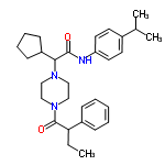 InChI=1/C30H41N3O2/c1-4-27(24-10-6-5-7-11-24)30(35)33-20-18-32(19-21-33)28(25-12-8-9-13-25)29(34)31-26-16-14-23(15-17-26)22(2)3/h5-7,10-11,14-17,22,25,27-28H,4,8-9,12-13,18-21H2,1-3H3,(H,31,34)