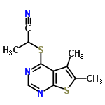 InChI=1/C11H11N3S2/c1-6(4-12)15-10-9-7(2)8(3)16-11(9)14-5-13-10/h5-6H,1-3H3