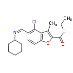 InChI=1/C19H22ClNO3/c1-3-23-19(22)18-12(2)16-15(24-18)10-9-13(17(16)20)11-21-14-7-5-4-6-8-14/h9-11,14H,3-8H2,1-2H3/b21-11-