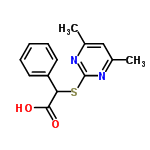 InChI=1/C14H14N2O2S/c1-9-8-10(2)16-14(15-9)19-12(13(17)18)11-6-4-3-5-7-11/h3-8,12H,1-2H3,(H,17,18)