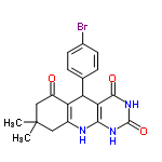 InChI=1/C19H18BrN3O3/c1-19(2)7-11-14(12(24)8-19)13(9-3-5-10(20)6-4-9)15-16(21-11)22-18(26)23-17(15)25/h3-6,13H,7-8H2,1-2H3,(H3,21,22,23,25,26)