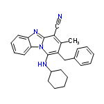 InChI=1/C26H26N4/c1-18-21(16-19-10-4-2-5-11-19)25(28-20-12-6-3-7-13-20)30-24-15-9-8-14-23(24)29-26(30)22(18)17-27/h2,4-5,8-11,14-15,20,28H,3,6-7,12-13,16H2,1H3