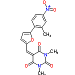 InChI=1/C18H15N3O6/c1-10-8-11(21(25)26)4-6-13(10)15-7-5-12(27-15)9-14-16(22)19(2)18(24)20(3)17(14)23/h4-9H,1-3H3