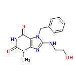 InChI=1/C15H17N5O3/c1-19-12-11(13(22)18-15(19)23)20(14(17-12)16-7-8-21)9-10-5-3-2-4-6-10/h2-6,21H,7-9H2,1H3,(H,16,17)(H,18,22,23)