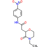 InChI=1/C14H17N3O5/c1-2-16-7-8-22-12(14(16)19)9-13(18)15-10-3-5-11(6-4-10)17(20)21/h3-6,12H,2,7-9H2,1H3,(H,15,18)