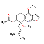 InChI=1/C20H25NO5/c1-12(2)8-10-20(24-5)16(26-13(3)22)7-6-14-17(23-4)15-9-11-25-19(15)21-18(14)20/h8-9,11,16H,6-7,10H2,1-5H3