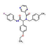 InChI=1/C29H27FN4O3/c1-3-37-25-14-8-22(9-15-25)27(28(35)33-24-12-10-23(30)11-13-24)34(19-21-6-4-20(2)5-7-21)29(36)26-18-31-16-17-32-26/h4-18,27H,3,19H2,1-2H3,(H,33,35)