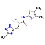 InChI=1/C11H15N5OS2/c1-5-6(2)18-10(12-5)14-9(17)7(3)19-11-13-8(4)15-16-11/h7H,1-4H3,(H,12,14,17)(H,13,15,16)