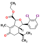 InChI=1/C21H22Cl2O4/c1-5-26-21(25)20-16-11(4)15(24)9-13(10(2)3)17(16)19(27-20)12-7-6-8-14(22)18(12)23/h6-8,13,17,19-20H,2,5,9H2,1,3-4H3/t13-,17-,19+,20+/m1/s1