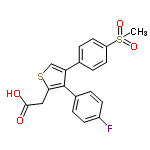 InChI=1/C19H15FO4S2/c1-26(23,24)15-8-4-12(5-9-15)16-11-25-17(10-18(21)22)19(16)13-2-6-14(20)7-3-13/h2-9,11H,10H2,1H3,(H,21,22)