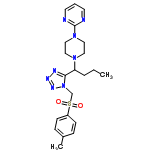 InChI=1/C21H28N8O2S/c1-3-5-19(27-12-14-28(15-13-27)21-22-10-4-11-23-21)20-24-25-26-29(20)16-32(30,31)18-8-6-17(2)7-9-18/h4,6-11,19H,3,5,12-16H2,1-2H3