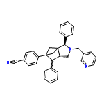 InChI=1/C33H29N3/c34-18-24-13-15-28(16-14-24)32-22-33(23-32)29(30(32)26-9-3-1-4-10-26)21-36(20-25-8-7-17-35-19-25)31(33)27-11-5-2-6-12-27/h1-17,19,29-31H,20-23H2/t29-,30u,31-,32?,33?/m1/s1