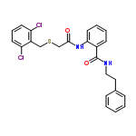 InChI=1/C24H22Cl2N2O2S/c25-20-10-6-11-21(26)19(20)15-31-16-23(29)28-22-12-5-4-9-18(22)24(30)27-14-13-17-7-2-1-3-8-17/h1-12H,13-16H2,(H,27,30)(H,28,29)