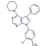 InChI=1/C24H23ClN4/c1-17-10-11-19(14-21(17)25)29-15-20(18-8-4-2-5-9-18)22-23(26-16-27-24(22)29)28-12-6-3-7-13-28/h2,4-5,8-11,14-16H,3,6-7,12-13H2,1H3