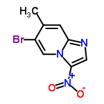 InChI=1/C8H6BrN3O2/c1-5-2-7-10-3-8(12(13)14)11(7)4-6(5)9/h2-4H,1H3