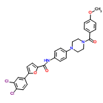 InChI=1/C29H25Cl2N3O4/c1-37-23-9-2-19(3-10-23)29(36)34-16-14-33(15-17-34)22-7-5-21(6-8-22)32-28(35)27-13-12-26(38-27)20-4-11-24(30)25(31)18-20/h2-13,18H,14-17H2,1H3,(H,32,35)