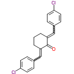 InChI=1/C20H16Cl2O/c21-18-8-4-14(5-9-18)12-16-2-1-3-17(20(16)23)13-15-6-10-19(22)11-7-15/h4-13H,1-3H2/b16-12+,17-13u