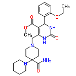 InChI=1/C26H37N5O5/c1-3-36-20-10-6-5-9-18(20)22-21(23(32)35-2)19(28-25(34)29-22)17-30-15-11-26(12-16-30,24(27)33)31-13-7-4-8-14-31/h5-6,9-10,22H,3-4,7-8,11-17H2,1-2H3,(H2,27,33)(H2,28,29,34)