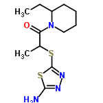 InChI=1/C12H20N4OS2/c1-3-9-6-4-5-7-16(9)10(17)8(2)18-12-15-14-11(13)19-12/h8-9H,3-7H2,1-2H3,(H2,13,14)