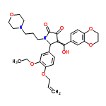 InChI=1/C31H36N2O8/c1-3-14-39-23-8-6-21(19-25(23)38-4-2)28-27(29(34)22-7-9-24-26(20-22)41-18-17-40-24)30(35)31(36)33(28)11-5-10-32-12-15-37-16-13-32/h3,6-9,19-20,28,34H,1,4-5,10-18H2,2H3