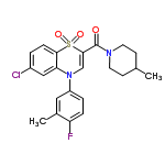 InChI=1/C22H22ClFN2O3S/c1-14-7-9-25(10-8-14)22(27)21-13-26(17-4-5-18(24)15(2)11-17)19-12-16(23)3-6-20(19)30(21,28)29/h3-6,11-14H,7-10H2,1-2H3