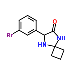 InChI=1/C12H13BrN2O/c13-9-4-1-3-8(7-9)10-11(16)15-12(14-10)5-2-6-12/h1,3-4,7,10,14H,2,5-6H2,(H,15,16)