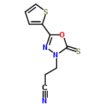 InChI=1/C9H7N3OS2/c10-4-2-5-12-9(14)13-8(11-12)7-3-1-6-15-7/h1,3,6H,2,5H2