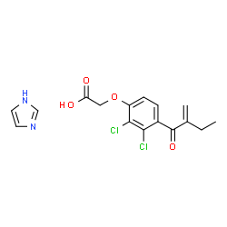 ChemSpider 2D Image | [2,3-Dichloro-4-(2-methylenebutanoyl)phenoxy]acetic acid - 1H-imidazole (1:1) | C16H16Cl2N2O4