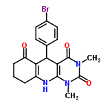 InChI=1/C19H18BrN3O3/c1-22-17-16(18(25)23(2)19(22)26)14(10-6-8-11(20)9-7-10)15-12(21-17)4-3-5-13(15)24/h6-9,14,21H,3-5H2,1-2H3