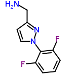 InChI=1/C10H9F2N3/c11-8-2-1-3-9(12)10(8)15-5-4-7(6-13)14-15/h1-5H,6,13H2