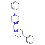 InChI=1/C21H28N4/c1-3-7-20(8-4-1)24-15-11-22(12-16-24)19-23-13-17-25(18-14-23)21-9-5-2-6-10-21/h1-10H,11-19H2/p+2