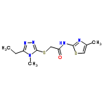 InChI=1/C11H15N5OS2/c1-4-8-14-15-11(16(8)3)19-6-9(17)13-10-12-7(2)5-18-10/h5H,4,6H2,1-3H3,(H,12,13,17)