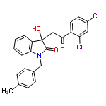 InChI=1/C24H19Cl2NO3/c1-15-6-8-16(9-7-15)14-27-21-5-3-2-4-19(21)24(30,23(27)29)13-22(28)18-11-10-17(25)12-20(18)26/h2-12,30H,13-14H2,1H3